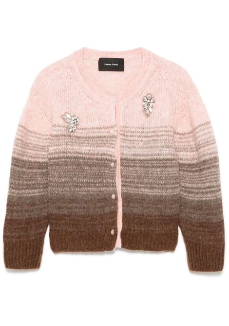 Pink and brown cropped cardigan Simone Rocha - women SIMONE ROCHA | Sweaters | MIMK2TB0657RSOMBR